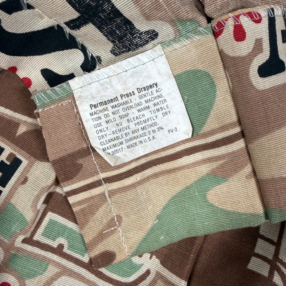 Vintage MASH 4077th Camouflage Curtains 4 Panels Red Cross Helicopter 58x35 Rare